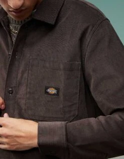 Dickies Cord Shirt In Dark Brown For Men -Dickies Sales Store 206606705 4