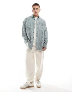 Dickies Hickory Striped Shirt In Green For Men Mid Green -Dickies Sales Store 206606760 1 midgreen 1