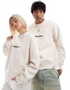 Dickies Central Logo Sweatshirt In White For Unisex