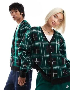 Dickies Knitted Plaid Cardigan In Black And Green For Unisex 11 Dickies Knitted Plaid Cardigan In Black And Green For Unisex -Dickies Sales Store 206606792 1 black 1