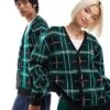 Dickies Knitted Plaid Cardigan In Black And Green For Unisex -Dickies Sales Store 206606792 1 black