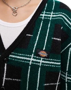 Dickies Knitted Plaid Cardigan In Black And Green For Unisex 9 Dickies Knitted Plaid Cardigan In Black And Green For Unisex -Dickies Sales Store 206606792 3