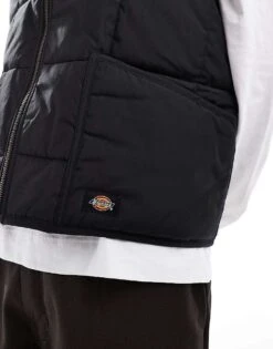 Dickies Thorsby Quilted Gilet In Black For Men -Dickies Sales Store 206607627 3