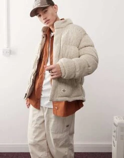 Dickies Baker Puffer Coat In Off White For Men -Dickies Sales Store 206607635 1 white 1
