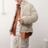 Dickies Baker Puffer Coat In Off White For Men