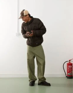 Dickies Mount Hope Puffer Coat In Brown For Men