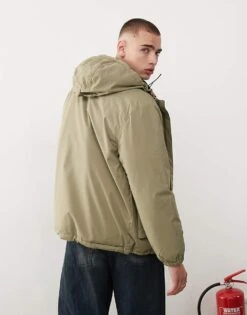 Dickies Plains Hooded Coat In Khaki Green For Men Mid Green -Dickies Sales Store 206607701 3