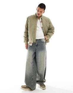 Dickies Padded Bomber Jacket In Khaki For Men Mid Green -Dickies Sales Store 206607740 4