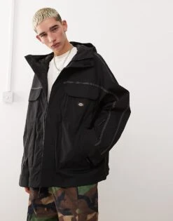 Dickies Ronan Hooded Windbreaker Jacket In Black For Men -Dickies Sales Store 206607796 3