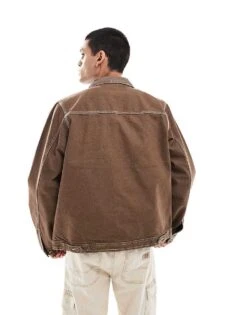 Dickies Lined Denim Jacket In Brown For Men -Dickies Sales Store 206607853 4