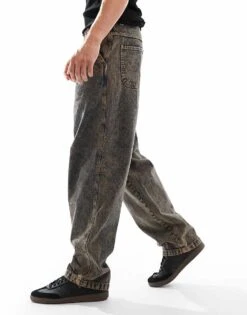 Dickies Madison Baggy Fit Denim Jeans In Overdye Washed Brown For Men -Dickies Sales Store 206690503 3