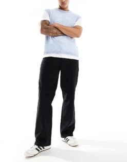 Dickies Flat Front Cord Trousers In Black For Men -Dickies Sales Store 206690597 1 black 1