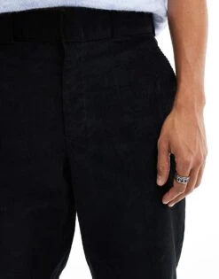 Dickies Flat Front Cord Trousers In Black For Men -Dickies Sales Store 206690597 4