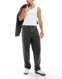 Dickies Thomasville Relaxed Fit Denim Jeans In Overdye Washed Brown For Men