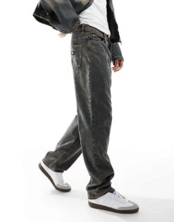 Dickies Thomasville Relaxed Fit Denim Jeans In Overdye Washed Brown For Men -Dickies Sales Store 206690656 3