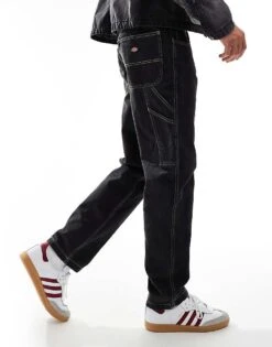 Dickies Garyville Relaxed Straight Fit Denim Jeans In Washed Black For Men -Dickies Sales Store 206690698 3