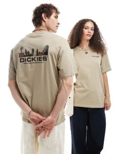 Dickies Bridger Town Back Print T-shirt In Khaki For Unisex -Dickies Sales Store 207052461 1 khaki 1