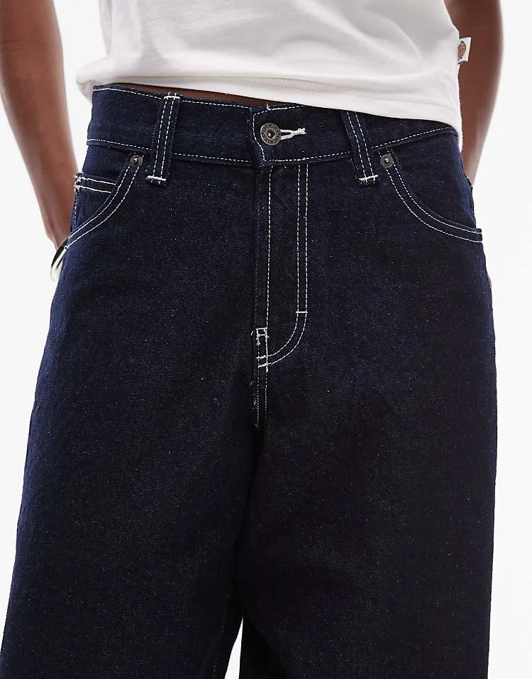 Dickies Loose Wave Wide Leg Denim Jeans In Rinsed Dark Blue For Unisex 7 Dickies Loose Wave Wide Leg Denim Jeans In Rinsed Dark Blue For Unisex - Image 5
