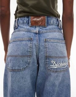 Dickies Loose Wave Wide Leg Denim Jeans In Light Blue Fade For Unisex 11 Dickies Loose Wave Wide Leg Denim Jeans In Light Blue Fade For Unisex -Dickies Sales Store 207711046 4