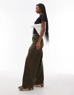 Dickies Loose Wave Wide Leg Denim Jeans In Indigo With Brown Wash For Unisex -Dickies Sales Store 207711048 3