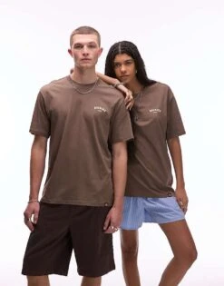Dickies Pizza Graphic Back Print T-shirt In Brown- Exclusive To ASOS For Unisex -Dickies Sales Store 207711467 1 brown 1