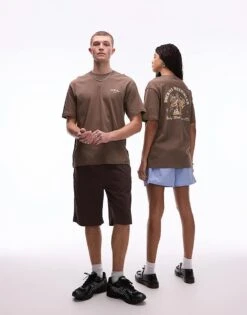 Dickies Pizza Graphic Back Print T-shirt In Brown- Exclusive To ASOS For Unisex -Dickies Sales Store 207711467 4
