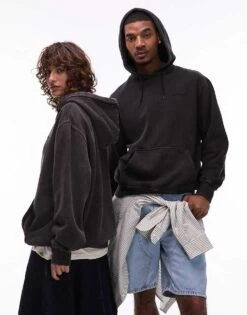 Dickies Plentywood Tonal Small Logo Hoodie In Washed Black For Unisex