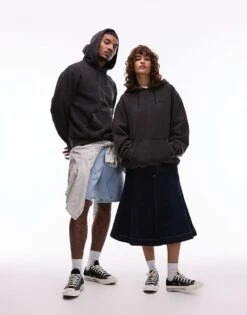 Dickies Plentywood Tonal Small Logo Hoodie In Washed Black For Unisex -Dickies Sales Store 207972624 3