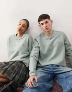 Dickies Oakport Small Logo Sweatshirt In Light Green For Men -Dickies Sales Store 207972626 1 green 1