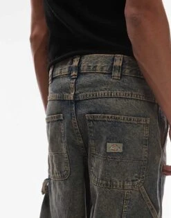 Dickies Stevensville Baggy Fit Carpenter Denim Jeans In Indigo With Yellow Fade For Men -Dickies Sales Store 207972707 5