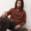 Dickies Oakport Small Logo Quarter Zip Jumper In Cappuccino Brown For Men -Dickies Sales Store 207972818 1 brown