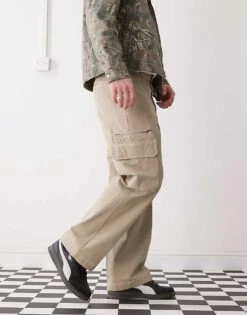 Dickies Riverbend Cargo Work Trousers In Light Tan For Men