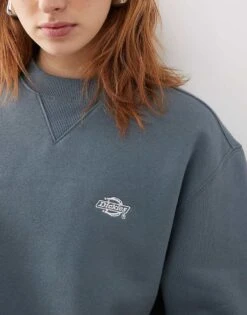 Dickies Summerdale Heavyweight Small Logo Sweatshirt In Mid Blue For Unisex -Dickies Sales Store 207972881 4