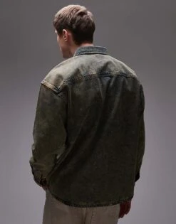 Dickies Houston Long Sleeve Denim Shirt In Indigo With Yellow Fade For Men -Dickies Sales Store 207972954 4