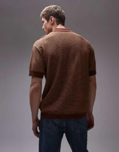 Dickies Rocky Knitted Polo Shirt In Dark Tan For Men -Dickies Sales Store 207973036 4