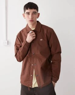 Dickies Oakport Coach Jacket In Cappuccino Brown For Men -Dickies Sales Store 207973082 1 brown 1