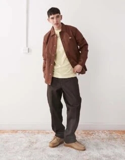 Dickies Oakport Coach Jacket In Cappuccino Brown For Men -Dickies Sales Store 207973082 3
