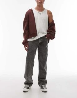 Dickies Thomasville Relaxed Baggy Fit Denim Jeans In Washed Light Grey For Men -Dickies Sales Store 207973131 1 lightgrey 1