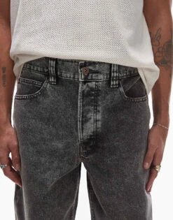 Dickies Thomasville Relaxed Baggy Fit Denim Jeans In Washed Light Grey For Men -Dickies Sales Store 207973131 4