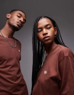 Dickies Mapleton Small Logo T-shirt In Cappuccino Brown For Unisex -Dickies Sales Store 207973234 3