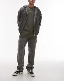 Dickies Madison Double Knee Loose Fit Denim Jeans In Washed Light Grey For Men -Dickies Sales Store 207973285 1 lightgrey 1