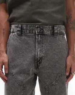 Dickies Madison Double Knee Loose Fit Denim Jeans In Washed Light Grey For Men -Dickies Sales Store 207973285 5