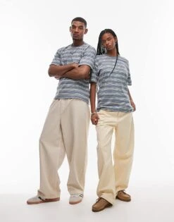 Dickies Lewistown Striped T-shirt In Mid Blue And Off White For Unisex -Dickies Sales Store 207973300 3