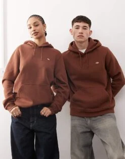 Dickies Oakport Small Logo Hoodie In Cappuccino Brown For Unisex -Dickies Sales Store 207973346 1 brown 1