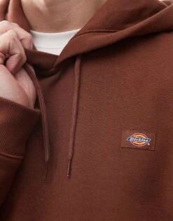 Dickies Oakport Small Logo Hoodie In Cappuccino Brown For Unisex -Dickies Sales Store 207973346 3
