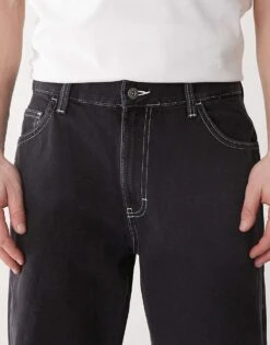 Dickies Double Knee Baggy Denim Jeans In Washed Black For Men -Dickies Sales Store 207973442 5