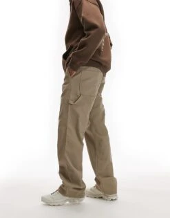 Dickies Canvas Carpenter Trousers In Washed Light Tan For Men -Dickies Sales Store 207973451 4