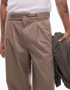 Dickies Unionwille Pleated Wide Leg Work Trousers In Light Tan For Men -Dickies Sales Store 207973556 5