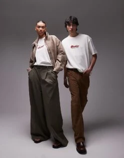 Dickies Lewistown Embroidered Central Logo T-shirt In Off White For Unisex