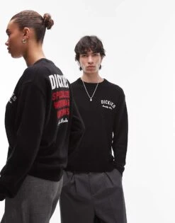 Dickies Uniform Logo Back Print Sweatshirt In Black For Unisex -Dickies Sales Store 207973669 1 black 1